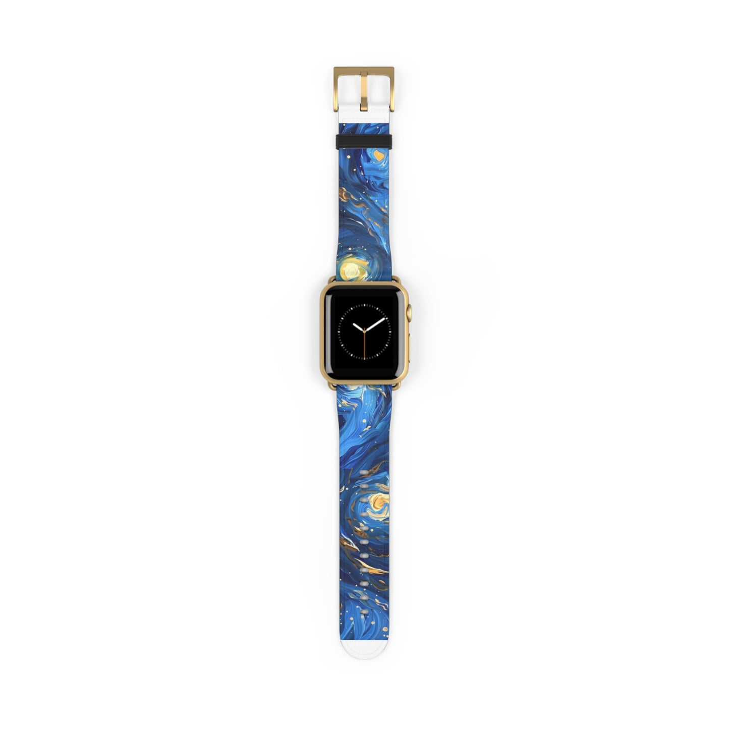 Van Gogh's Starry Night Apple Watch Band, Artistic Masterpiece Strap, Classic Painting Accessory, Expressionist Sky Watch Band, Inspired Art Gift. Apple Watch Straps For Series 4 5 6 7 8 9 ULTRA SE 38/40/41mm & 42/44/45mm Vegan Faux Leather Band