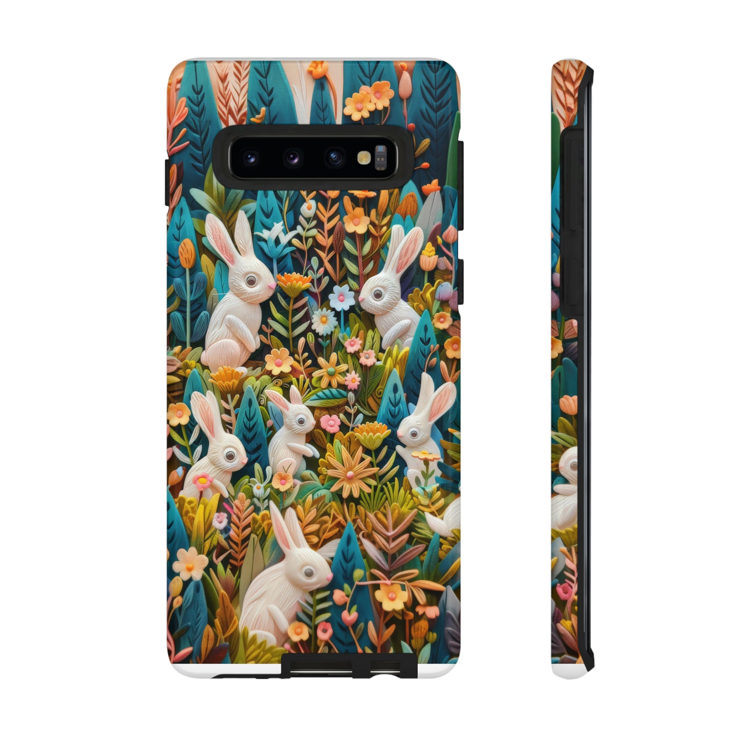 Mystical Garden Bunnies iPhone Case, Enchanted Floral Wonderland, Durable Protective Cover, Tough Phone Cases