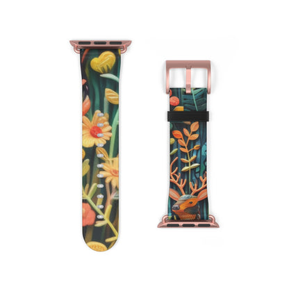 Cinturino per Apple Watch Fauna e flora della foresta incantata, Whimsical Woodland CreatK 