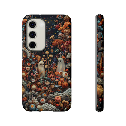 Cosmic Fantasy iPhone Case, Space-Themed Mushroom Design, Protective Cover with Galactic Charm, Tough Phone Cases