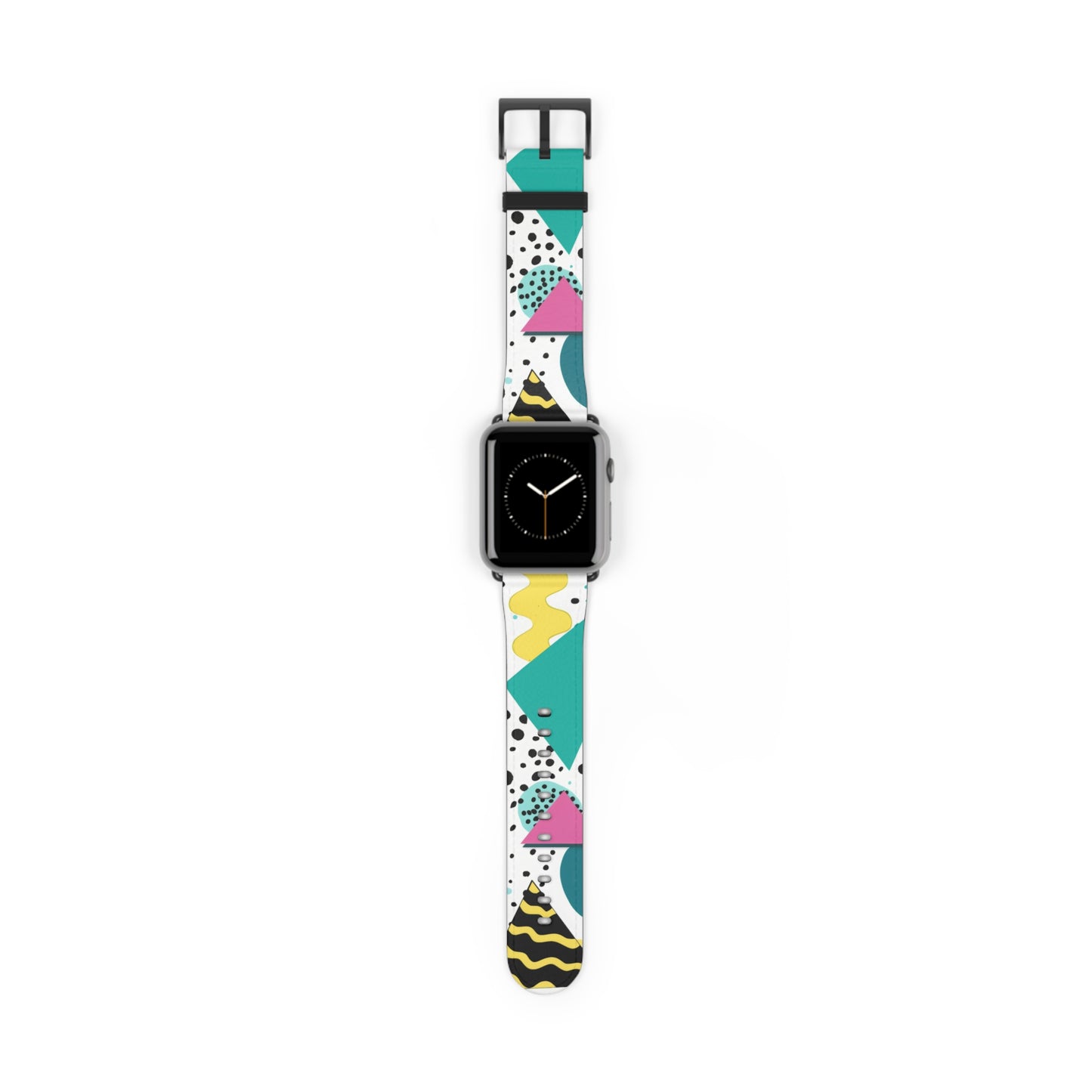 Funky Geometric Apple Watch Band | Colorful Abstract Pattern, Stylish Watch Strap for Daily Wear, Unique Accessory Gift. Apple Watch Band Apple Watch Straps For Series 4 5 6 7 8 9 SE 38/40/41mm & 42/44/45mm Vegan Faux Leather Band