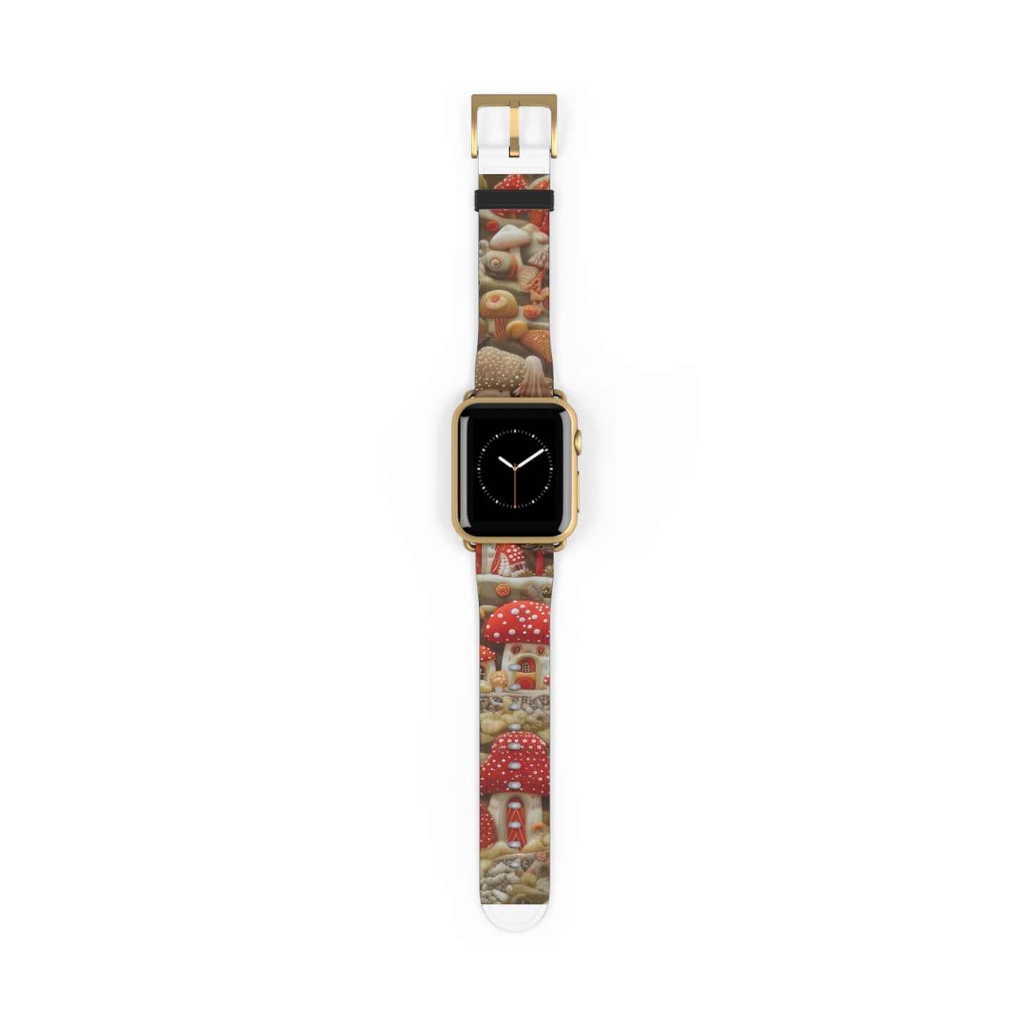 Stravagante cinturino per Apple Watch con fungo da fiaba, design foresta incantata, accessorio magico per smartwatch. Cinturino Apple Watch Cinturini Apple Watch per serie 4 5 6 7 8 9 ULTRA SE 38/40/41 mm e 42/44/45 mm Cinturino in ecopelle vegana