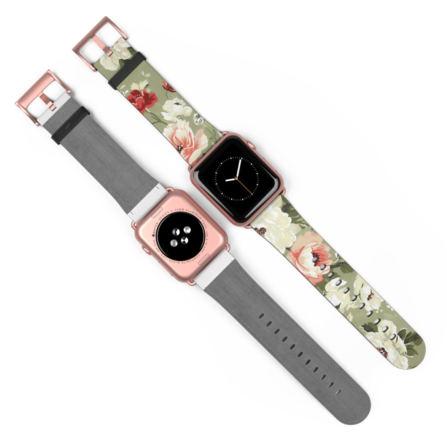 Spring Garden Floral Apple Watch Band, Vibrant Blossoms Smartwatch Strap, Fresh Botanicals Wristband Accessory. Apple Watch Band Apple Watch Straps For Series 4 5 6 7 8 9 ULTRA SE 38/40/41mm & 42/44/45mm Vegan Faux Leather Band