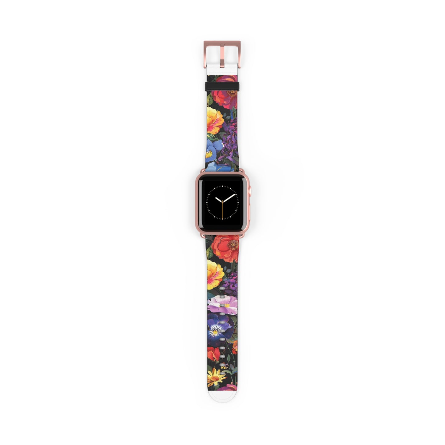 Floral Elegance Apple Watch Strap, Lush Botanical Print Watch Band, Chic Garden-Inspired Accessory for Everyday Style. Apple Watch Band Apple Watch Straps For Series 4 5 6 7 8 9 ULTRA SE 38/40/41mm & 42/44/45mm Vegan Faux Leather Band