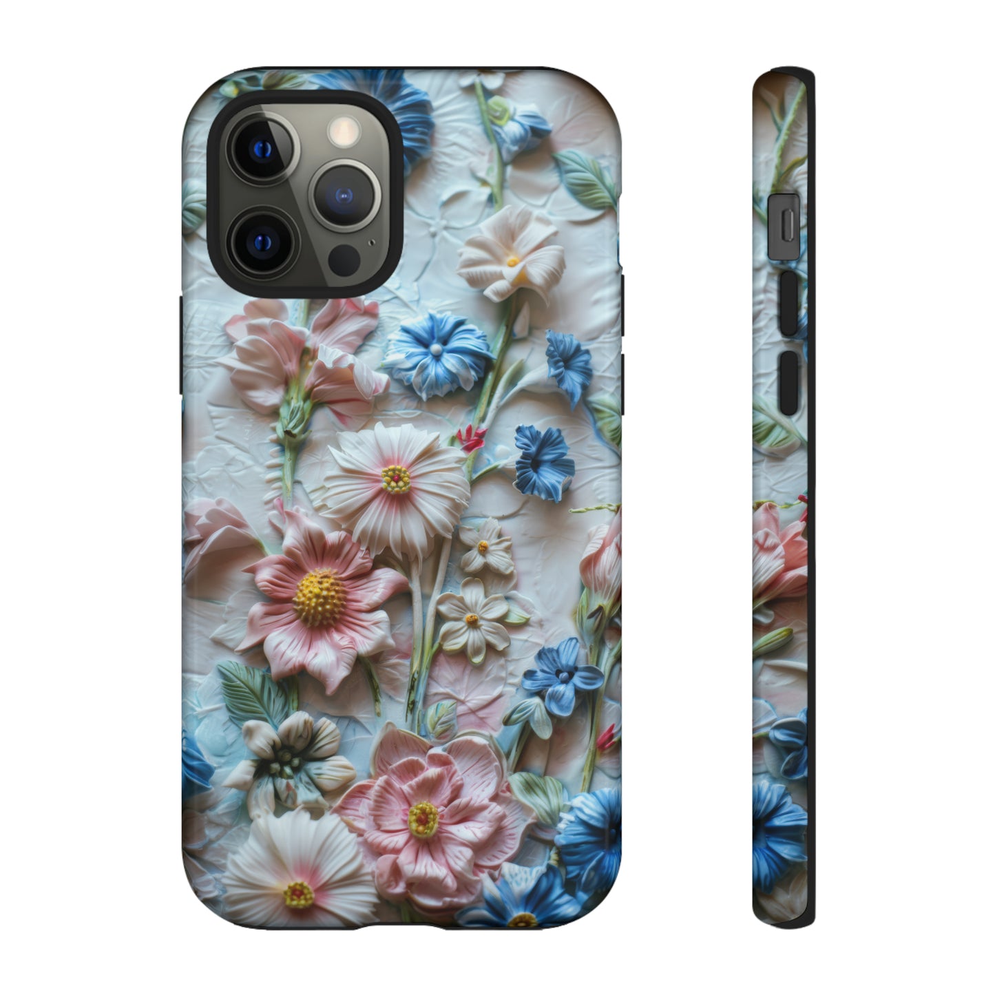 Florale Handyhülle, 3D Blumentextur Handyhülle, Schützendes &amp; stylisches Smartphone Accessoire, Robuste Handyhüllen 