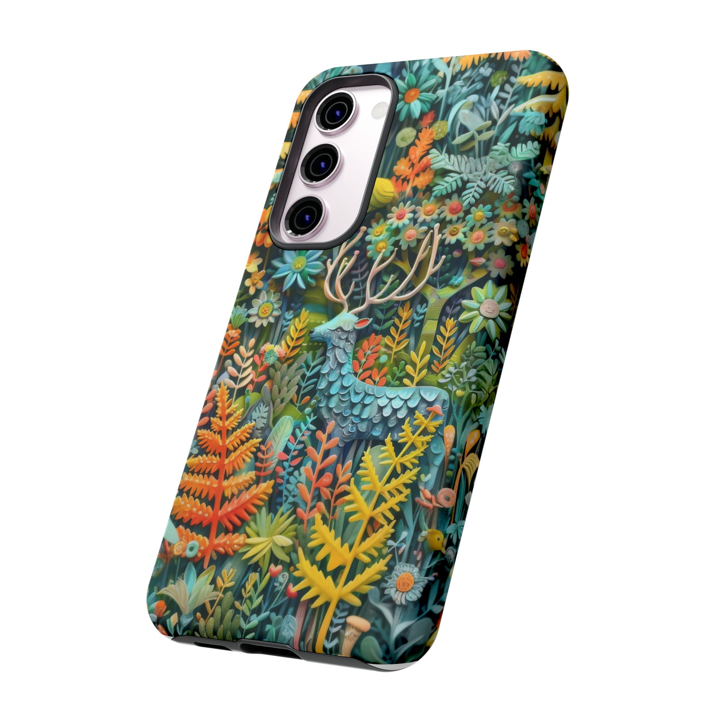 Zauberhafte Waldhirsch iPhone Hülle, Zauberhaftes Fauna- und Flora-Design, Schützende, von der Natur inspirierte Hülle, Robuste Handyhüllen