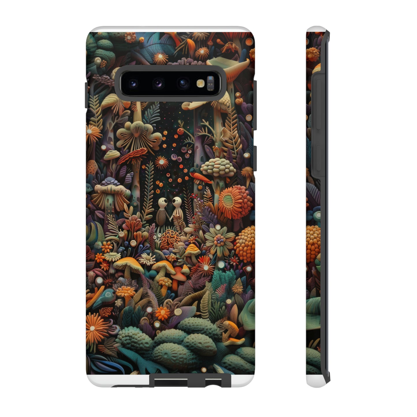 Custodia per telefono Foresta incantata, Design mistico di funghi e foglie, Cover protettiva magica per telefono, Custodie per telefono resistenti