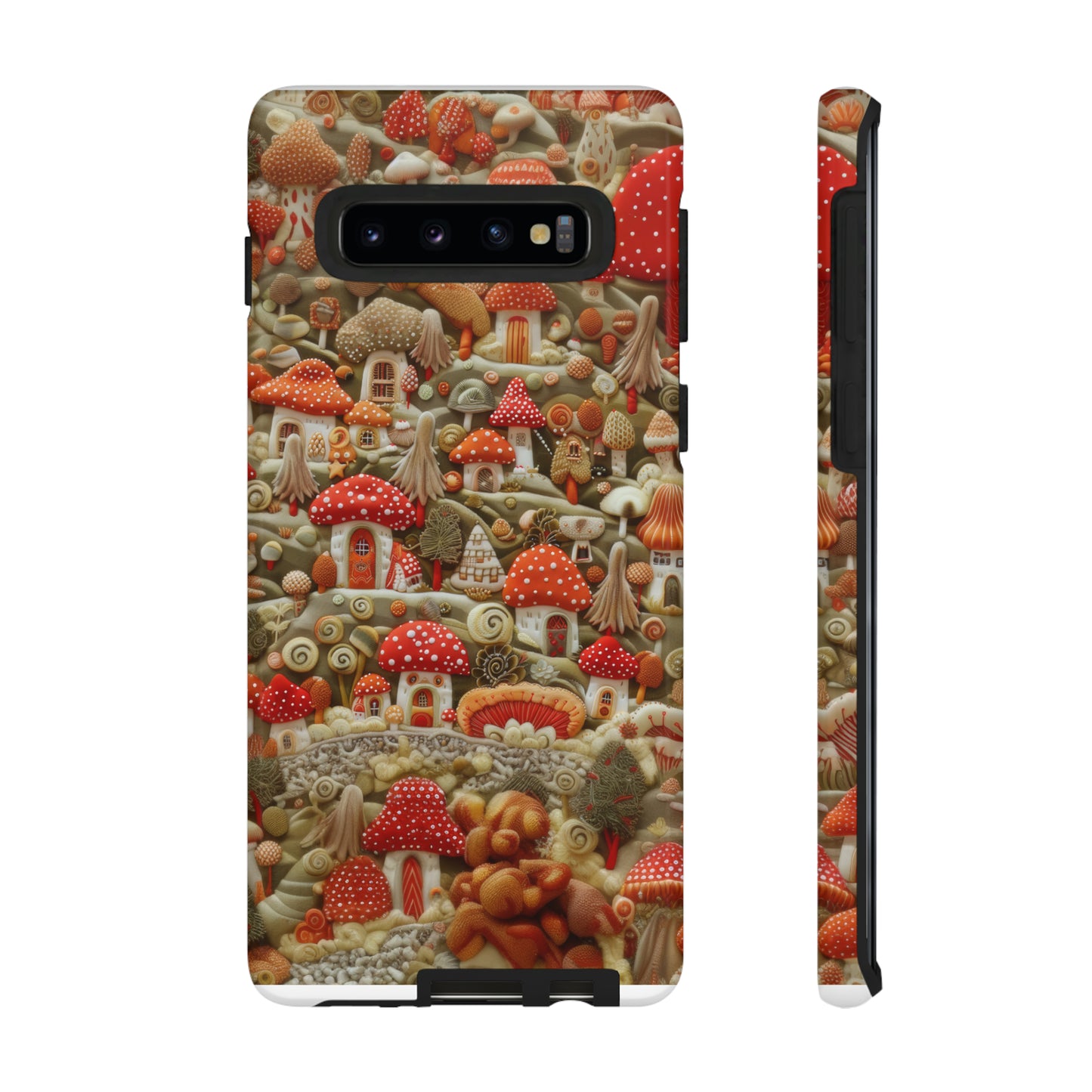 Custodia per iPhone Il villaggio dei funghi incantati, grafica con funghi fantasy, custodia protettiva unica, custodie per telefoni resistenti