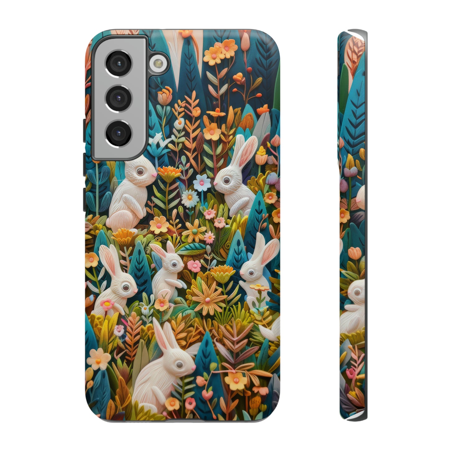 Mystical Garden Bunnies iPhone Case, Enchanted Floral Wonderland, Durable Protective Cover, Tough Phone Cases