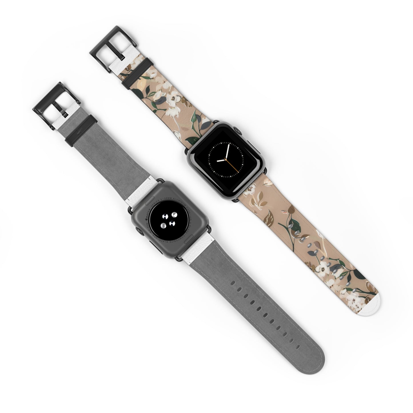 Elegant Botanical Apple Watch Band, Nature-Inspired Watch Accessory, Sophisticated Wearable Art, Chic Gift Idea. Apple Watch Band Apple Watch Straps For Series 4 5 6 7 8 9 ULTRA SE 38/40/41mm & 42/44/45mm Vegan Faux Leather Band