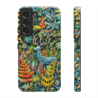 Zauberhafte Waldhirsch iPhone Hülle, Zauberhaftes Fauna- und Flora-Design, Schützende, von der Natur inspirierte Hülle, Robuste Handyhüllen