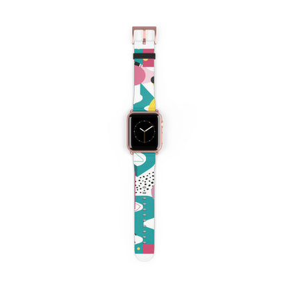 Modern Pop Art Apple Watch Band | Bold Abstract Design Strap | Colorful Fashion Watch Accessory | Contemporary Style Enthusiast Gift. Apple Watch Band Apple Watch Straps For Series 4 5 6 7 8 9 ULTRA SE 38/40/41mm & 42/44/45mm Vegan Faux Leather Band