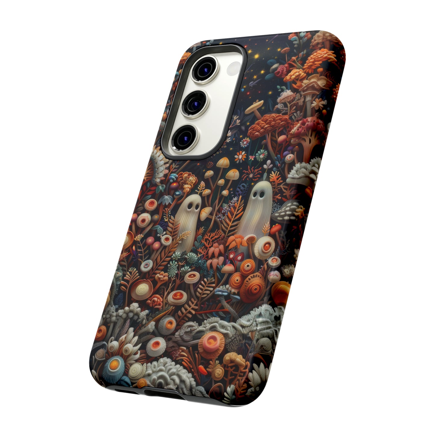 Cosmic Fantasy iPhone Case, Space-Themed Mushroom Design, Protective Cover with Galactic Charm, Tough Phone Cases