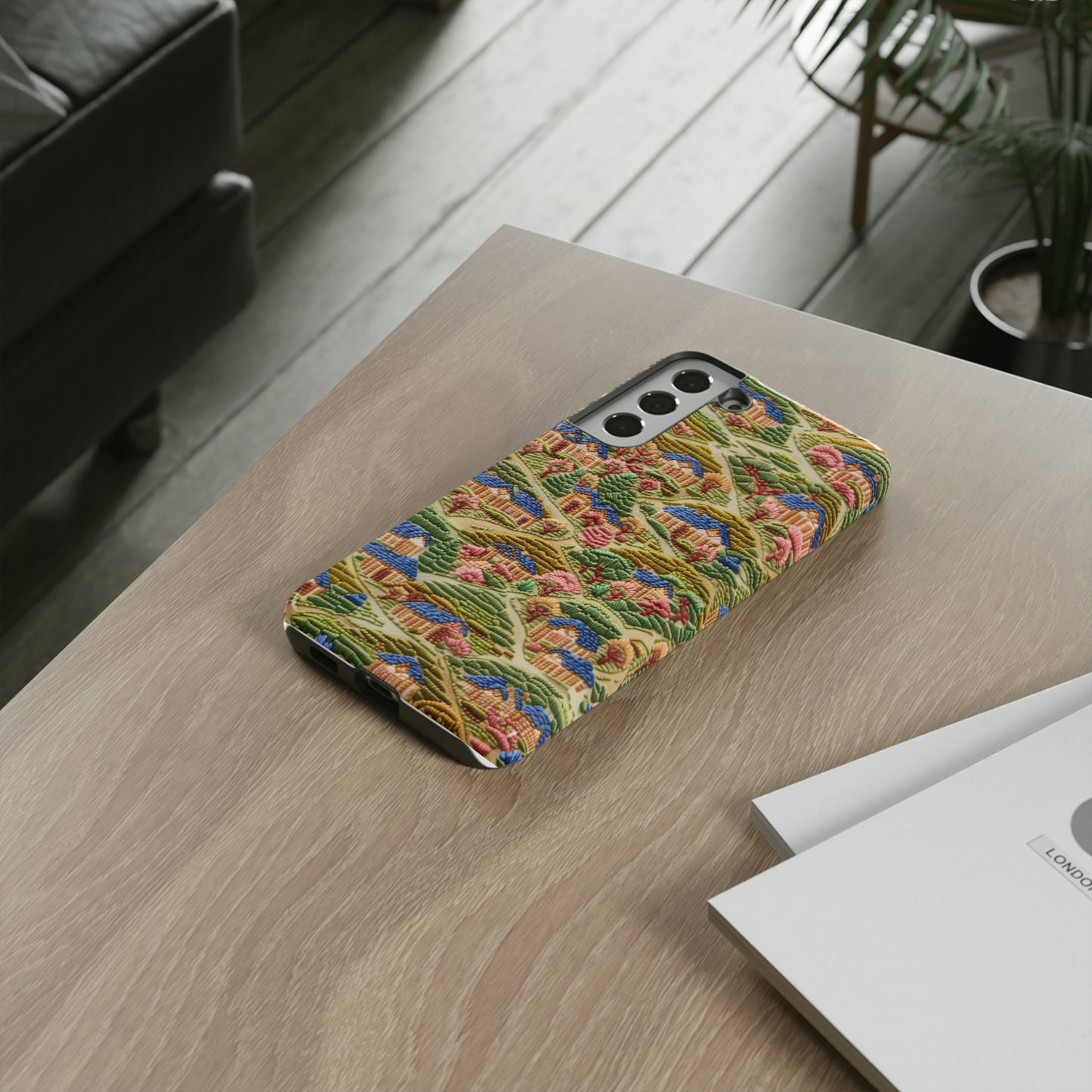 Caratteristica custodia per iPhone trapuntata in stile country, design patchwork affascinante, cover per telefono artistica e protettiva, custodie per telefono resistenti