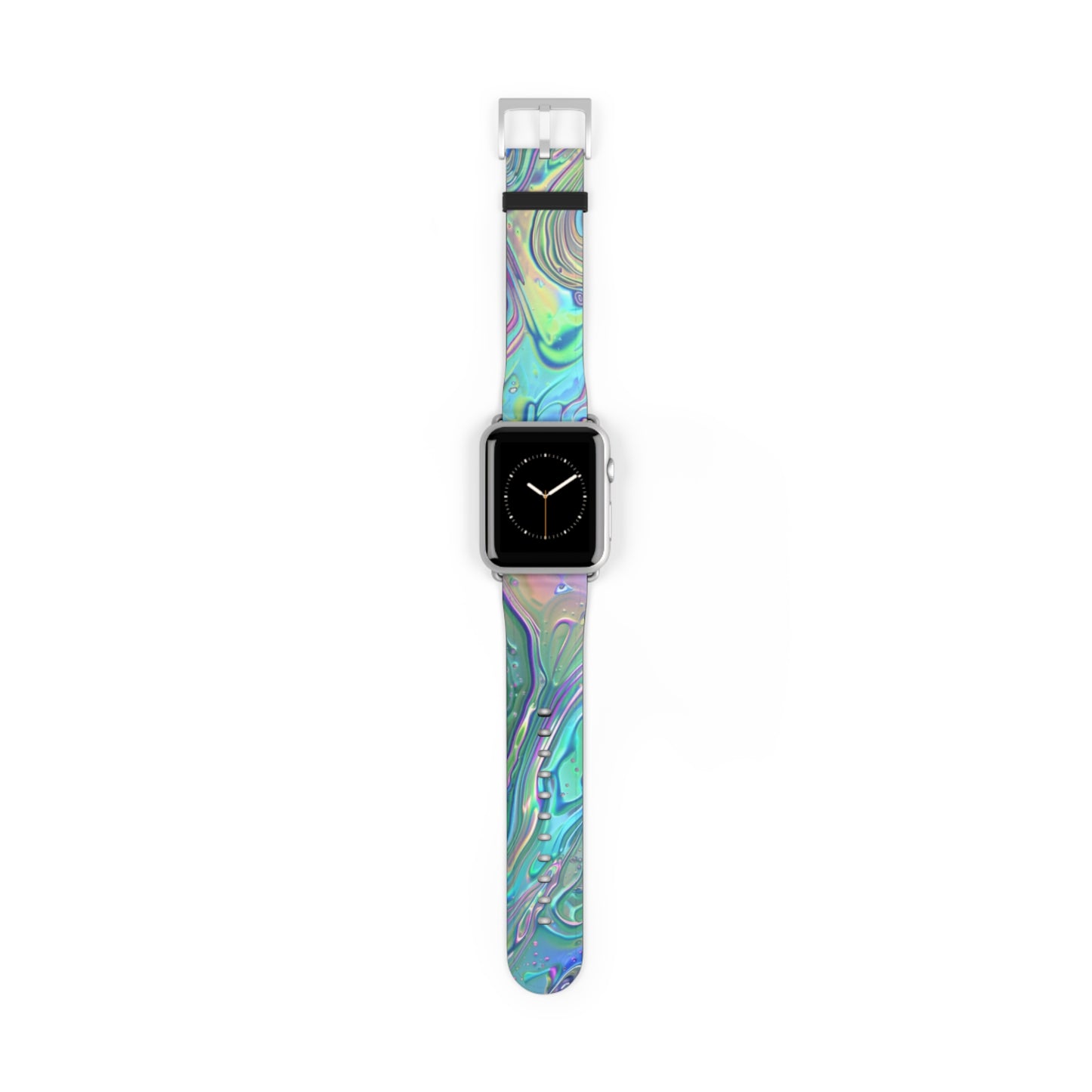 Iridescent Swirl Apple Watch Strap, Holographic Marbled Band, Mesmerizing Accessory for a Futuristic Style Statement. Apple Watch Band Apple Watch Straps For Series 4 5 6 7 8 9 ULTRA SE 38/40/41mm & 42/44/45mm Vegan Faux Leather Band