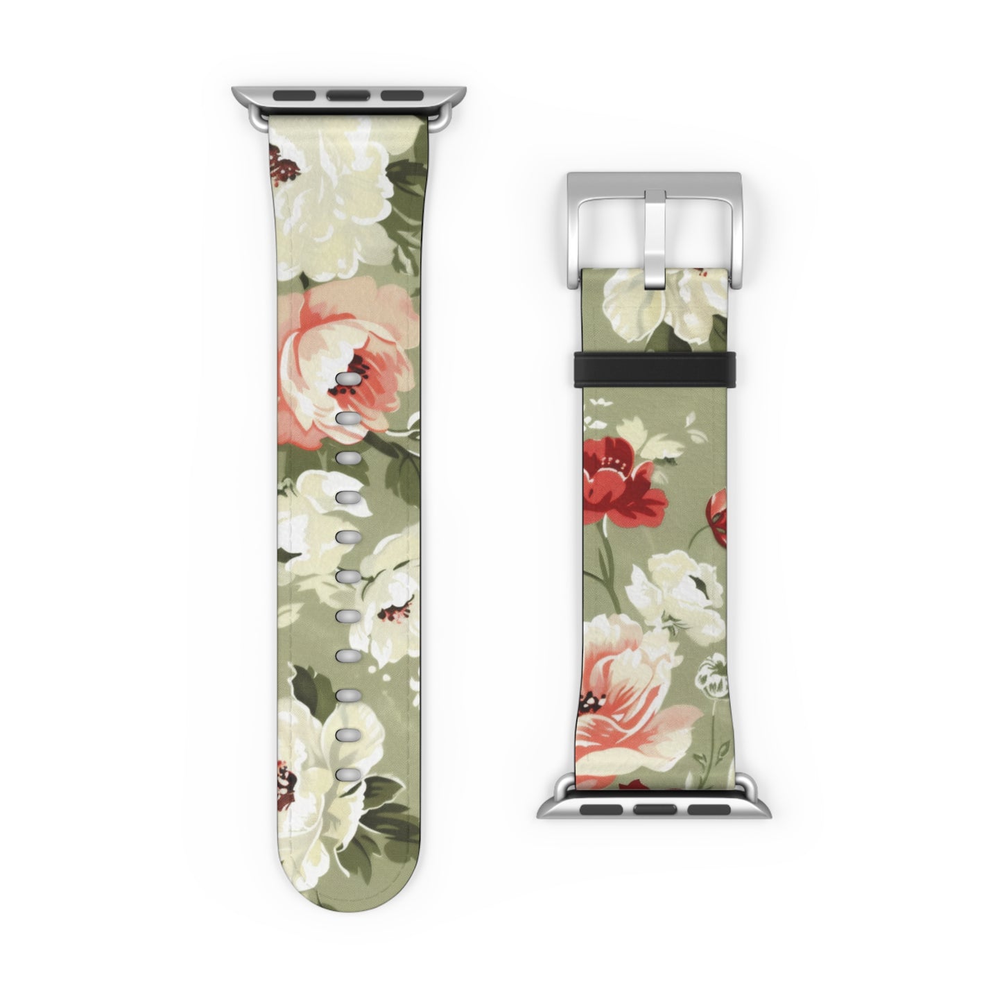 Spring Garden Floral Apple Watch Band, Vibrant Blossoms Smartwatch Strap, Fresh Botanicals Wristband Accessory. Apple Watch Band Apple Watch Straps For Series 4 5 6 7 8 9 ULTRA SE 38/40/41mm & 42/44/45mm Vegan Faux Leather Band