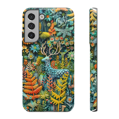 Zauberhafte Waldhirsch iPhone Hülle, Zauberhaftes Fauna- und Flora-Design, Schützende, von der Natur inspirierte Hülle, Robuste Handyhüllen