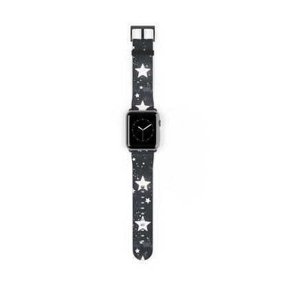 Celestial Stars Night Sky Smartwatch Band | Galactic Theme Watch Strap | Fashionable Astronomy-Inspired Accessory. Apple Watch Band Apple Watch Straps For Series 4 5 6 7 8 9 ULTRA SE 38/40/41mm & 42/44/45mm Vegan Faux Leather Band