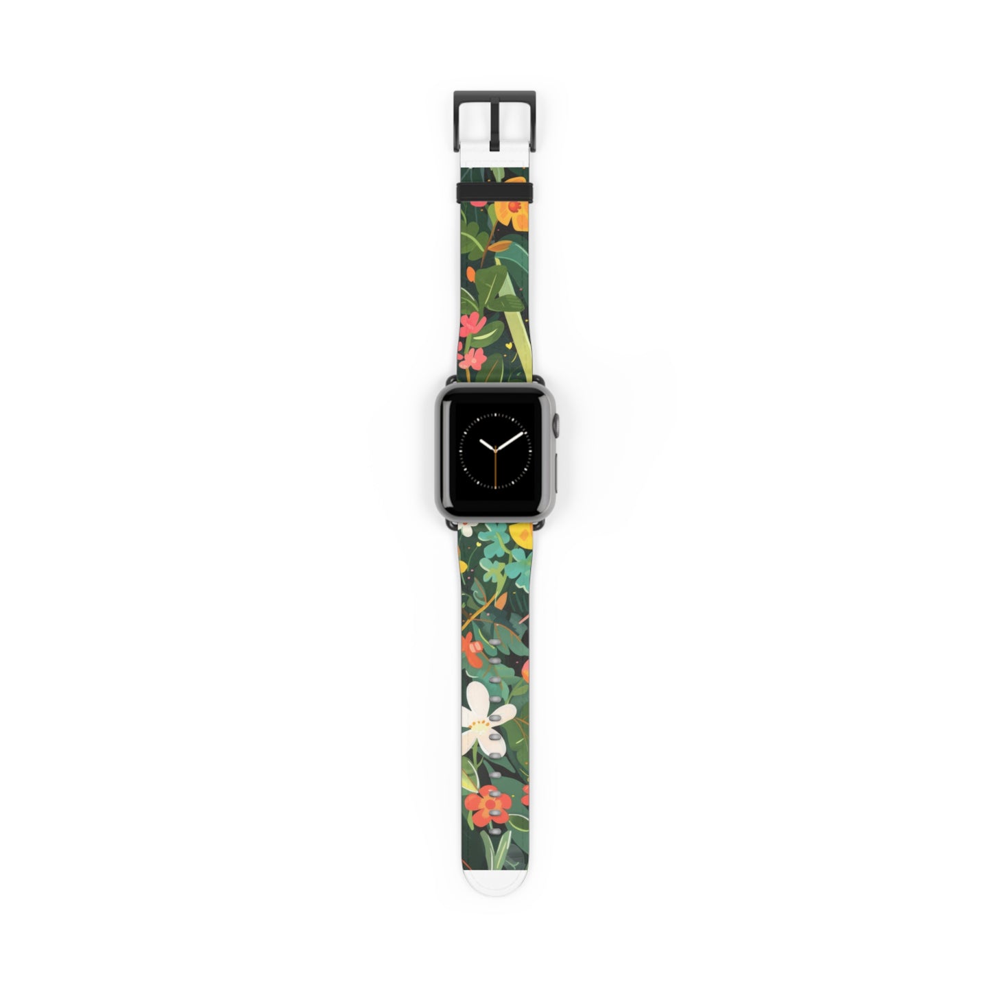 Lush Meadow Floral Apple Watch Band, Fresh Blooms Smartwatch Strap, Spring Wildflower Wristband, Nature Inspired Accessory. Apple Watch Band Apple Watch Straps For Series 4 5 6 7 8 9 ULTRA SE 38/40/41mm & 42/44/45mm Vegan Faux Leather Band