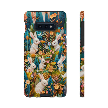 Mystical Garden Bunnies iPhone Case, Enchanted Floral Wonderland, Durable Protective Cover, Tough Phone Cases