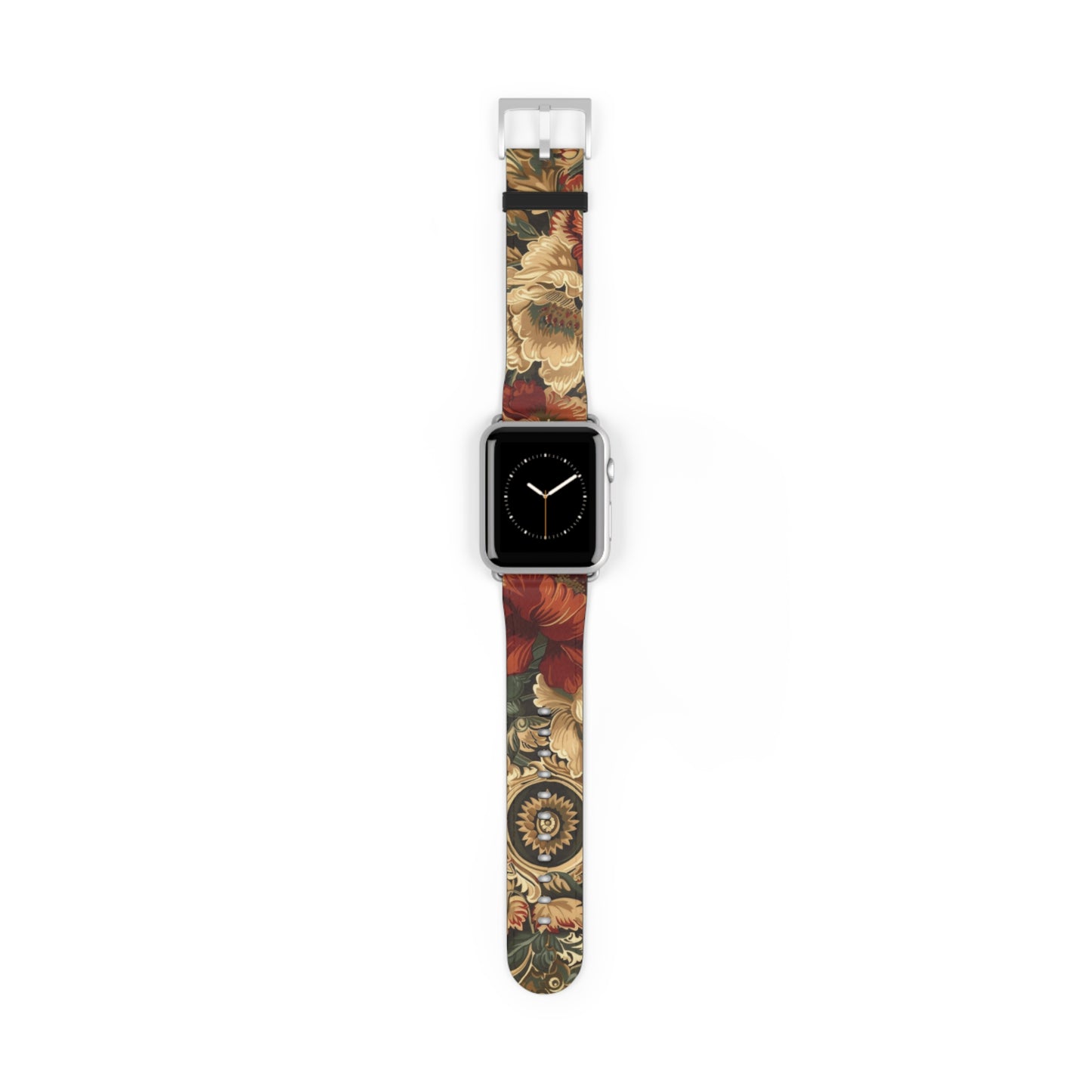 Renaissance Tapestry Floral Apple Watch Band | Klassisches Armband mit verziertem Stoffmuster. Apple Watch Band Apple Watch Armbänder für Serie 4 5 6 7 8 9 ULTRA SE 38/40/41 mm und 42/44/45 mm veganes Kunstlederband 