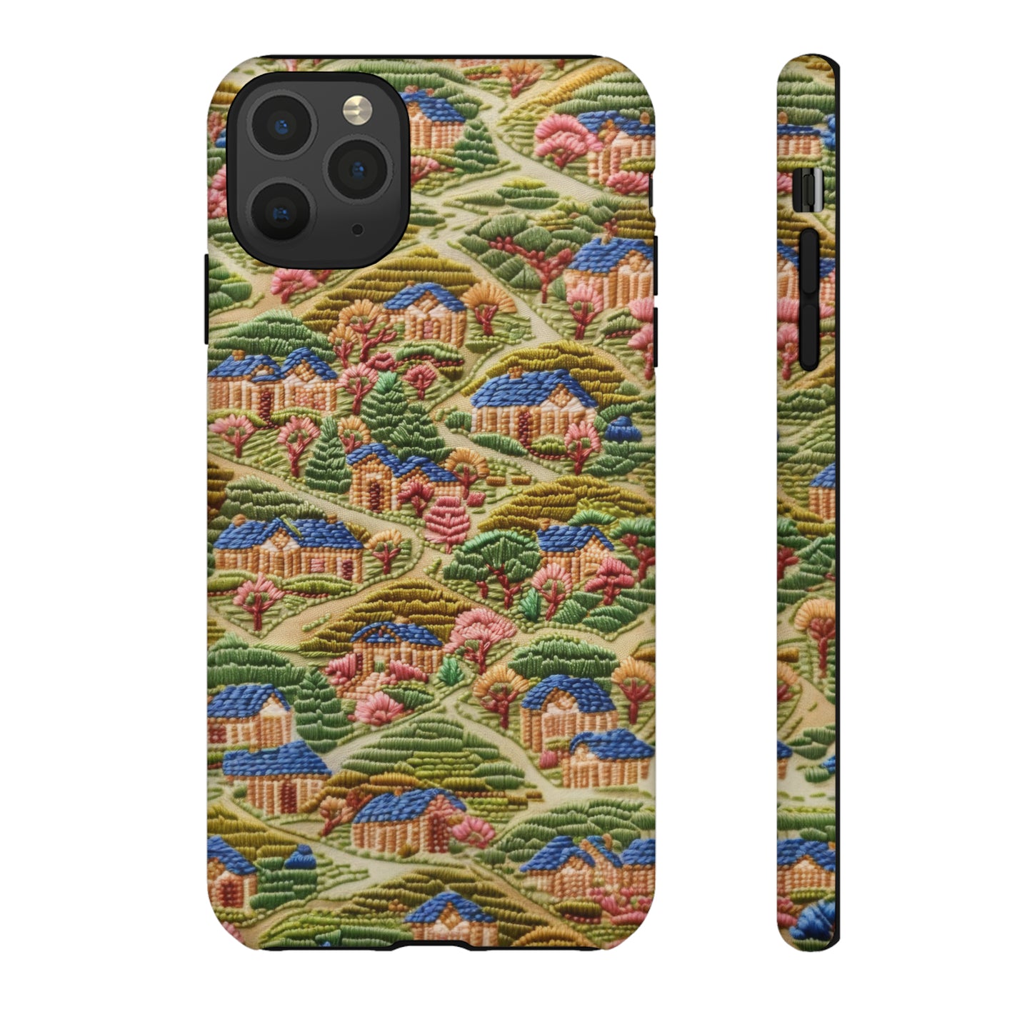 Caratteristica custodia per iPhone trapuntata in stile country, design patchwork affascinante, cover per telefono artistica e protettiva, custodie per telefono resistenti