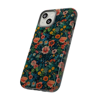 Custodia per iPhone Prato vibrante, esplosione floreale colorata, cover per telefono resistente ed elegante, custodie per telefono resistenti