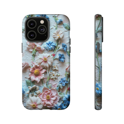 Florale Handyhülle, 3D Blumentextur Handyhülle, Schützendes &amp; stylisches Smartphone Accessoire, Robuste Handyhüllen 