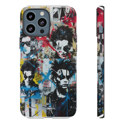 Urban Punk Graffiti Art Phone Case, Durable Protective Cover for Latest Models, Eye-Catching Street Style Accessory, Tough Cases