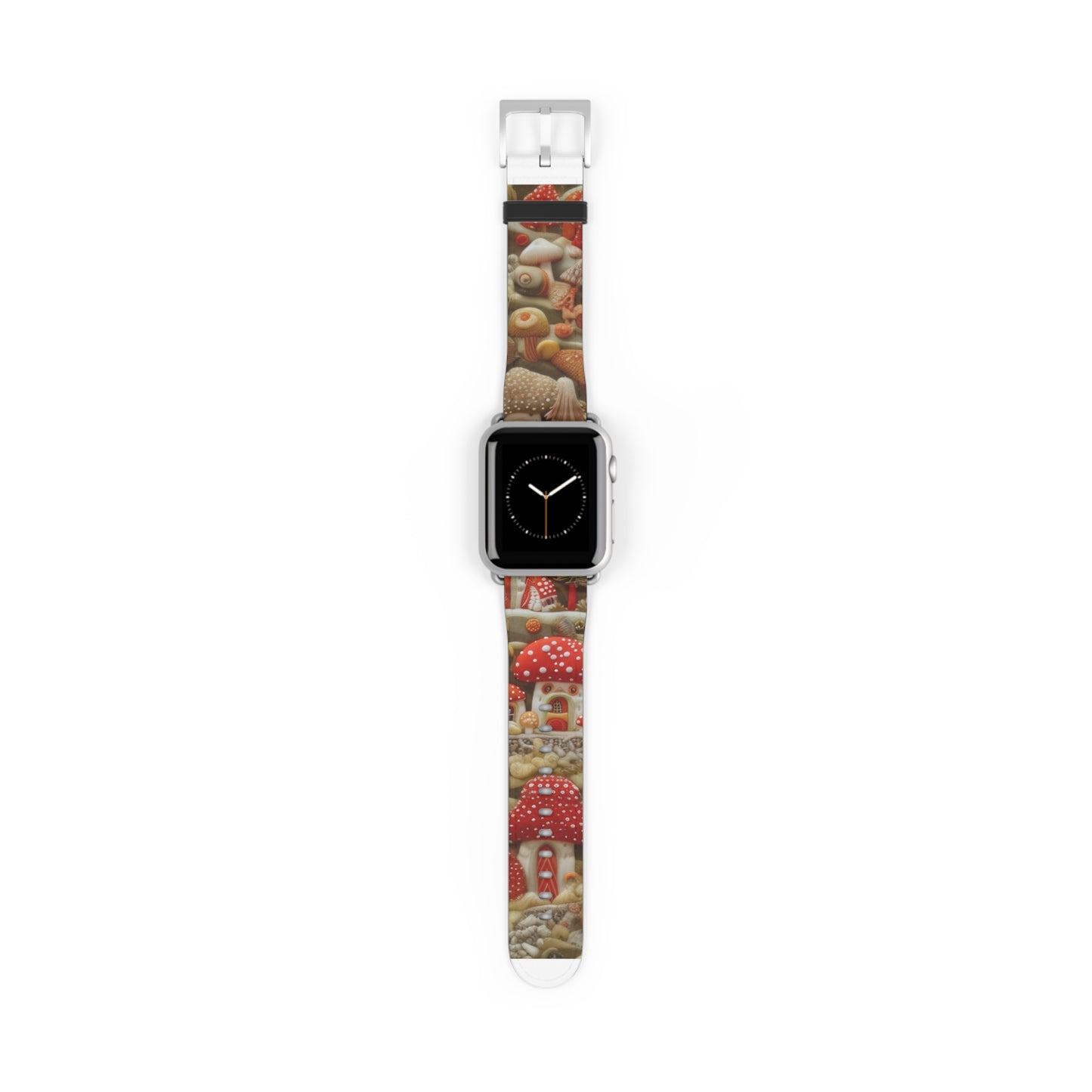 Stravagante cinturino per Apple Watch con fungo da fiaba, design foresta incantata, accessorio magico per smartwatch. Cinturino Apple Watch Cinturini Apple Watch per serie 4 5 6 7 8 9 ULTRA SE 38/40/41 mm e 42/44/45 mm Cinturino in ecopelle vegana