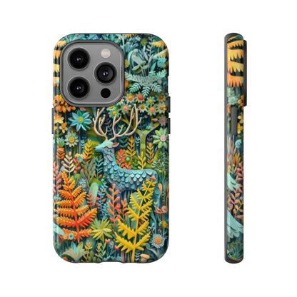 Zauberhafte Waldhirsch iPhone Hülle, Zauberhaftes Fauna- und Flora-Design, Schützende, von der Natur inspirierte Hülle, Robuste Handyhüllen