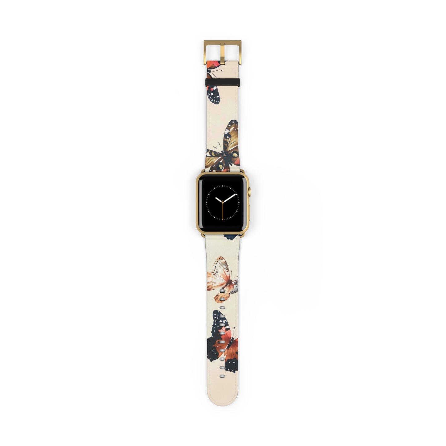 Graceful Butterfly Dance Apple Watch Band, Serene Insect Wing Pattern Strap, Delicate Nature-Inspired Wristband Accessory. Apple Watch Band Apple Watch Straps For Series 4 5 6 7 8 9 ULTRA SE 38/40/41mm & 42/44/45mm Vegan Faux Leather Band