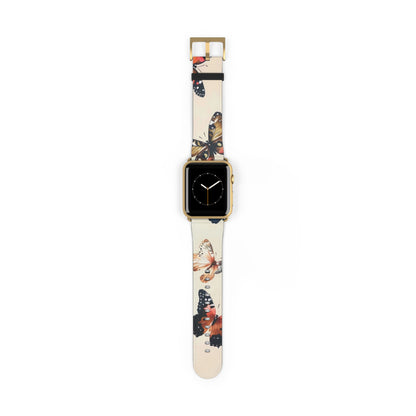 Graceful Butterfly Dance Apple Watch Band, Serene Insect Wing Pattern Strap, Delicate Nature-Inspired Wristband Accessory. Apple Watch Band Apple Watch Straps For Series 4 5 6 7 8 9 ULTRA SE 38/40/41mm & 42/44/45mm Vegan Faux Leather Band