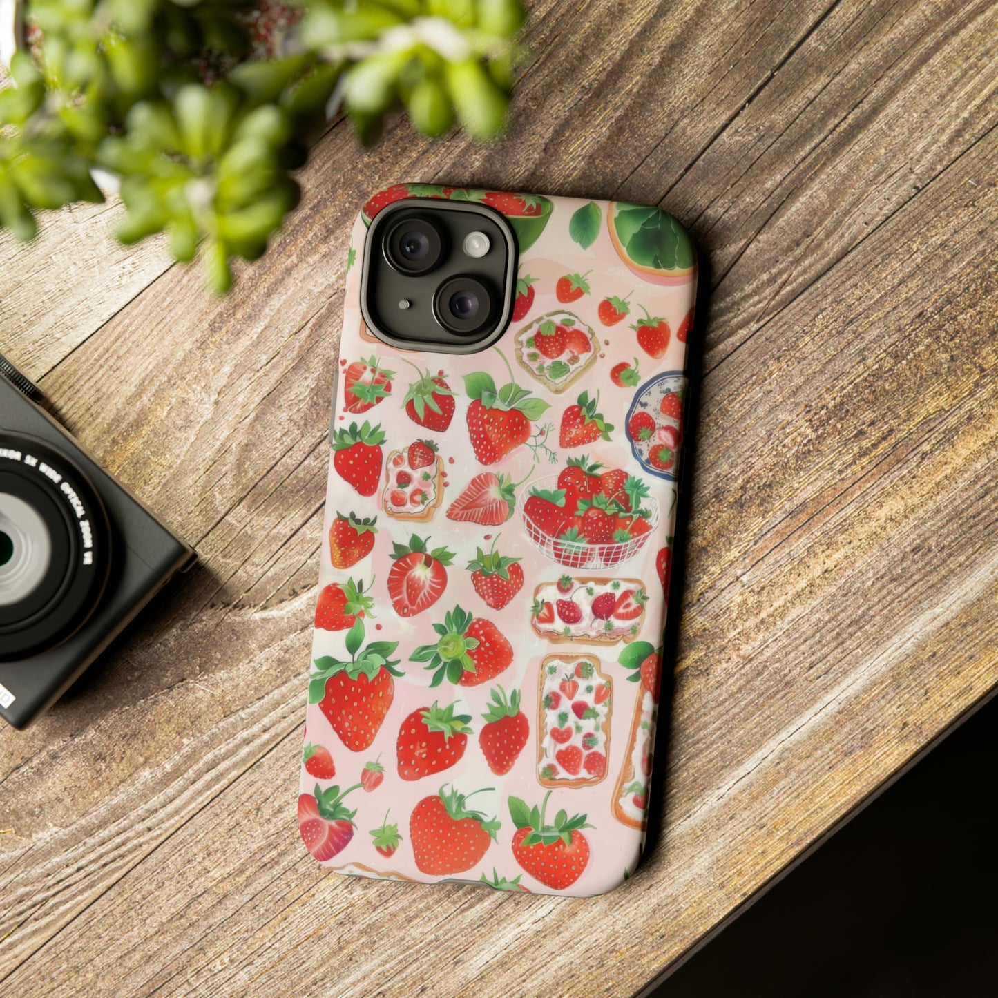 Handyhülle mit süßem Erdbeermuster, Hülle mit frischem Sommerfrucht-Design für Smartphones, robuste Hüllen 