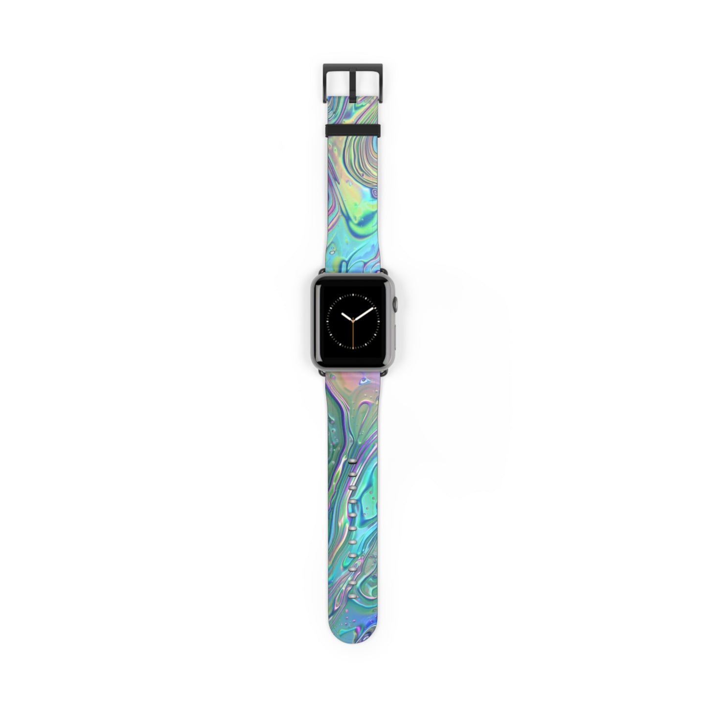 Iridescent Swirl Apple Watch Strap, Holographic Marbled Band, Mesmerizing Accessory for a Futuristic Style Statement. Apple Watch Band Apple Watch Straps For Series 4 5 6 7 8 9 ULTRA SE 38/40/41mm & 42/44/45mm Vegan Faux Leather Band