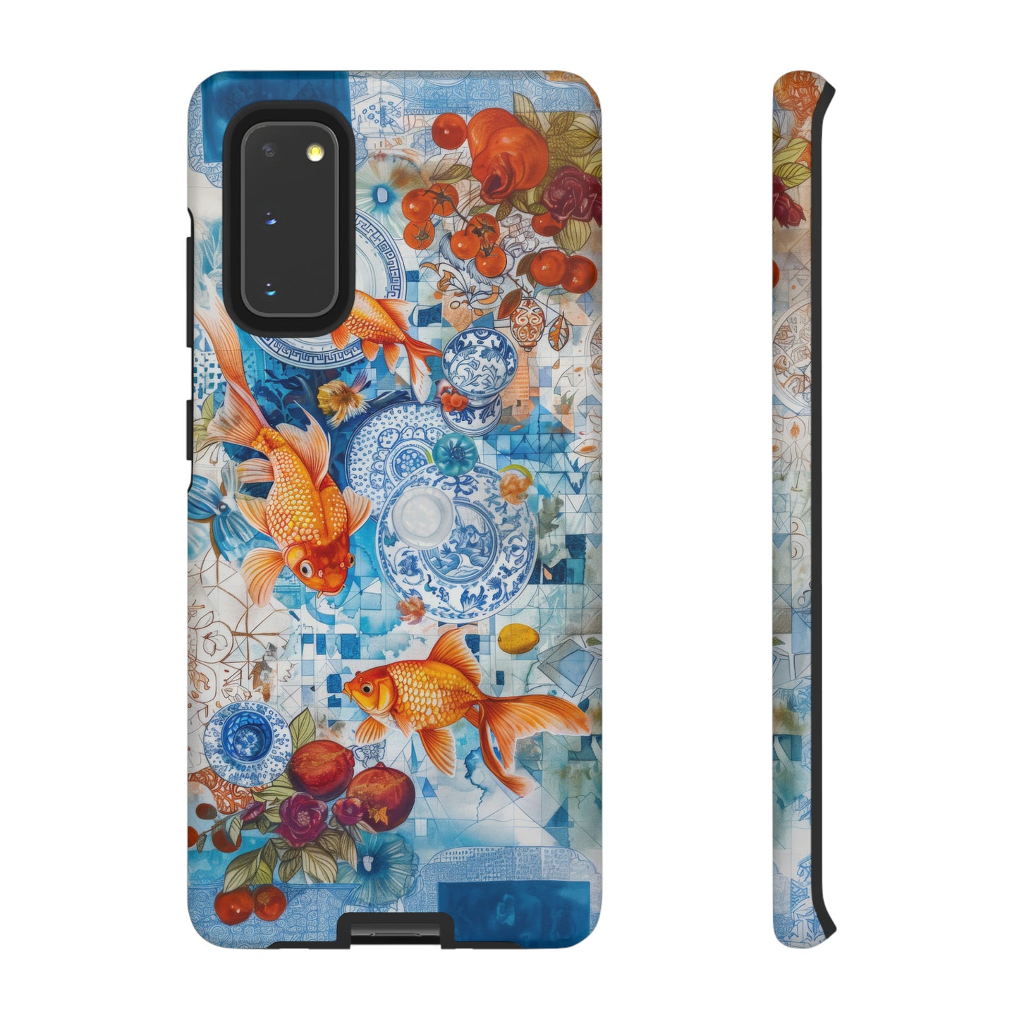 Orientalische Koi-Teich-iPhone-Hülle, traditionelles asiatisches Kunstwerk, ruhige Schutzhülle, robuste Handyhüllen 