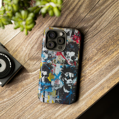 Urban Punk Graffiti Art Phone Case, Durable Protective Cover for Latest Models, Eye-Catching Street Style Accessory, Tough Cases