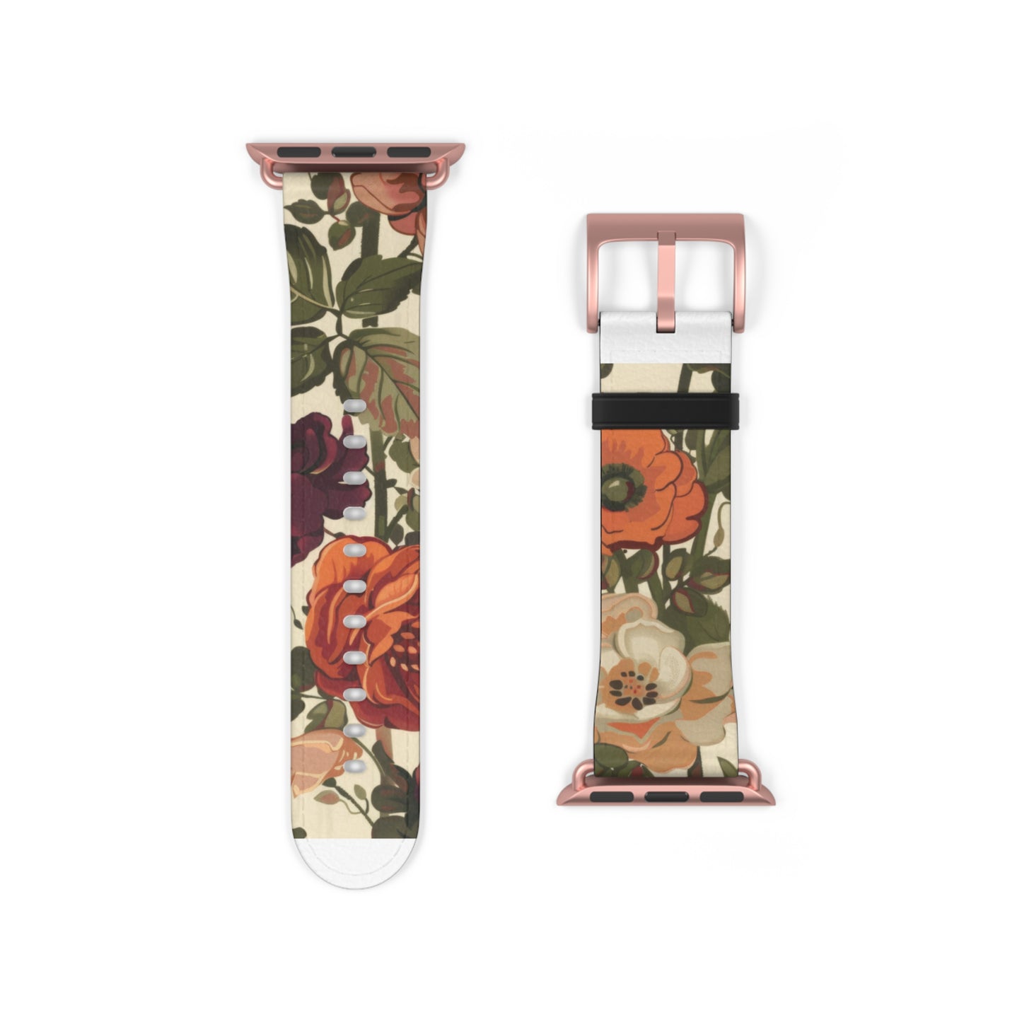 Autumn Harvest Floral Apple Watch Band | Rustic Bouquet Design Strap | Earthy Toned Smartwatch Accessory | Fall Fashion Statement Piece. Apple Watch Band Apple Watch Straps For Series 4 5 6 7 8 9 ULTRA SE 38/40/41mm & 42/44/45mm Vegan Faux Leather Band