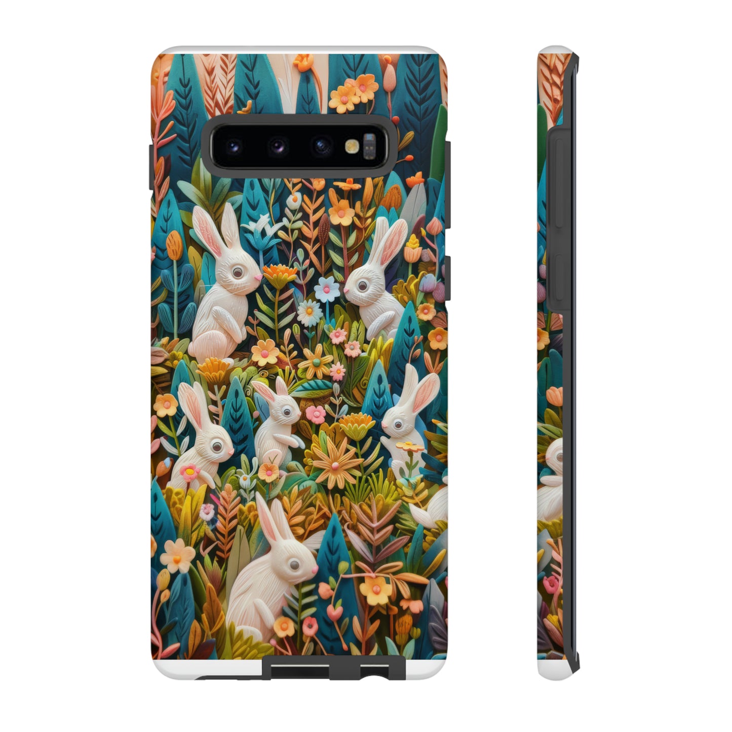 Mystical Garden Bunnies iPhone Case, Enchanted Floral Wonderland, Durable Protective Cover, Tough Phone Cases