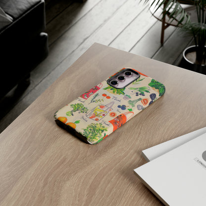 Custodia per telefono a tema di generi alimentari sostenibili, cover dal design ecologico per lo shopping per smartphone, custodie per telefoni resistenti 