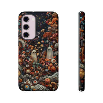 Cosmic Fantasy iPhone Case, Space-Themed Mushroom Design, Protective Cover with Galactic Charm, Tough Phone Cases