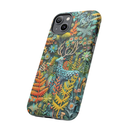 Zauberhafte Waldhirsch iPhone Hülle, Zauberhaftes Fauna- und Flora-Design, Schützende, von der Natur inspirierte Hülle, Robuste Handyhüllen