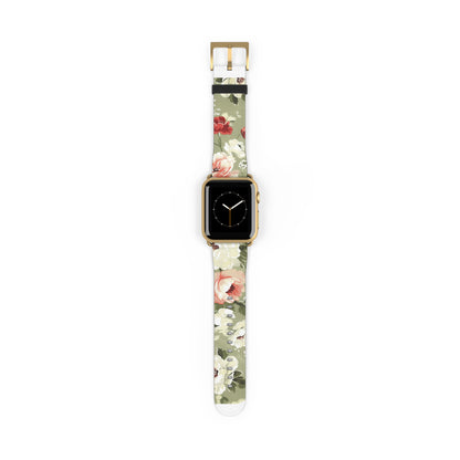 Spring Garden Floral Apple Watch Band, Vibrant Blossoms Smartwatch Strap, Fresh Botanicals Wristband Accessory. Apple Watch Band Apple Watch Straps For Series 4 5 6 7 8 9 ULTRA SE 38/40/41mm & 42/44/45mm Vegan Faux Leather Band