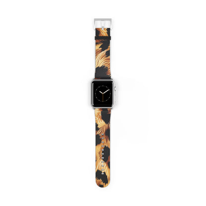 Chic Leopard Print Apple Watch Band, Classic Animal Spotted Pattern, Exotic Fashion Smartwatch Accessory. Apple Watch Band Apple Watch Straps For Series 4 5 6 7 8 9 ULTRA SE 38/40/41mm & 42/44/45mm Vegan Faux Leather Band