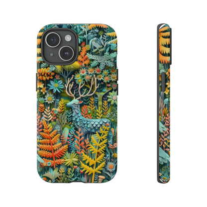 Zauberhafte Waldhirsch iPhone Hülle, Zauberhaftes Fauna- und Flora-Design, Schützende, von der Natur inspirierte Hülle, Robuste Handyhüllen