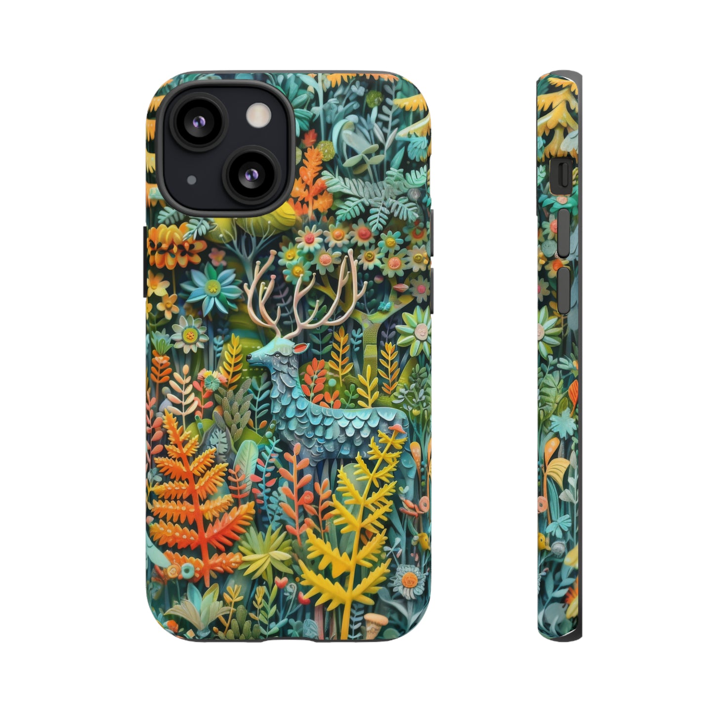 Zauberhafte Waldhirsch iPhone Hülle, Zauberhaftes Fauna- und Flora-Design, Schützende, von der Natur inspirierte Hülle, Robuste Handyhüllen