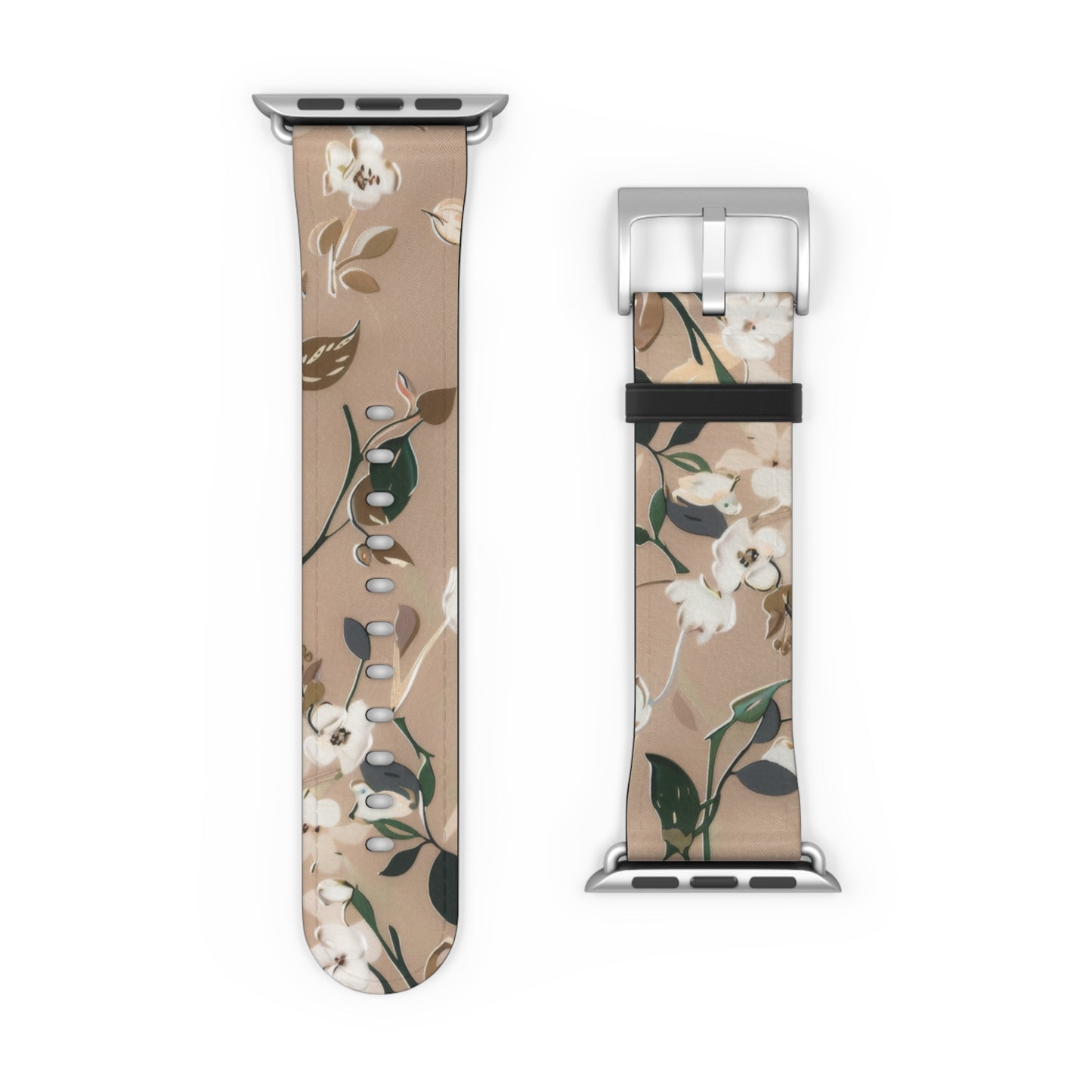 Elegant Botanical Apple Watch Band, Nature-Inspired Watch Accessory, Sophisticated Wearable Art, Chic Gift Idea. Apple Watch Band Apple Watch Straps For Series 4 5 6 7 8 9 ULTRA SE 38/40/41mm & 42/44/45mm Vegan Faux Leather Band