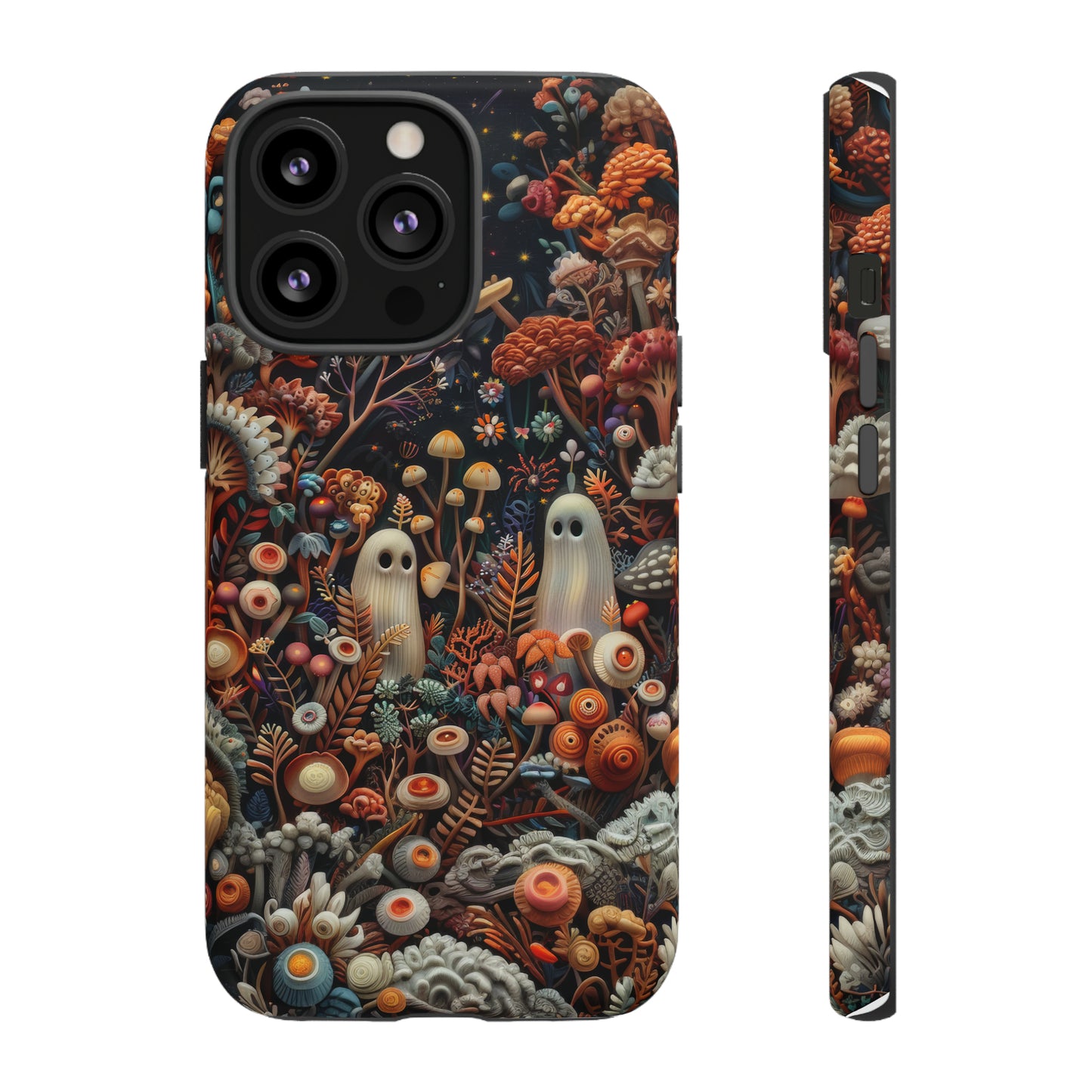 Cosmic Fantasy iPhone Case, Space-Themed Mushroom Design, Protective Cover with Galactic Charm, Tough Phone Cases