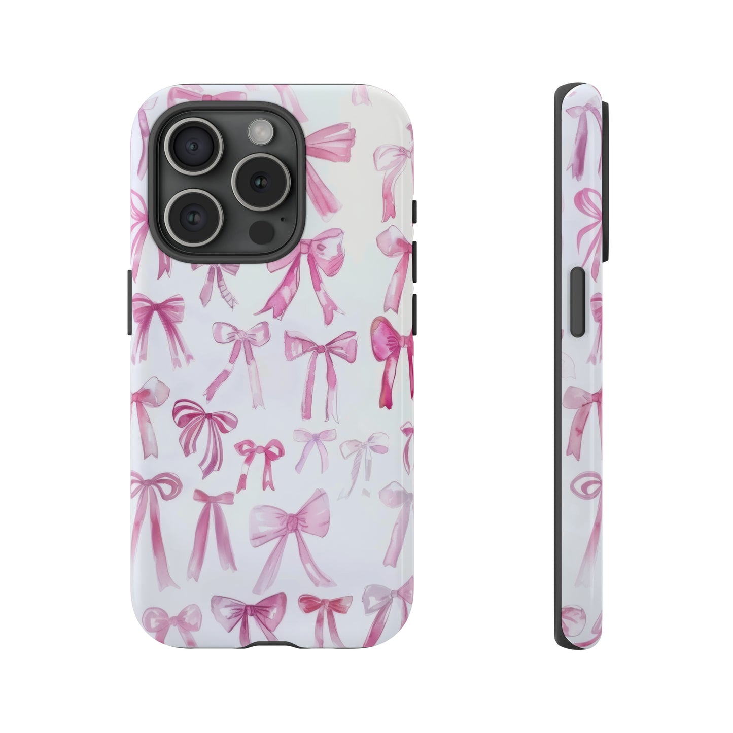 Pretty Pink Bows Phone Case, Feminine Ribbon Design Cover for Smartphones, Charming Accessory, Tough Phone Cases