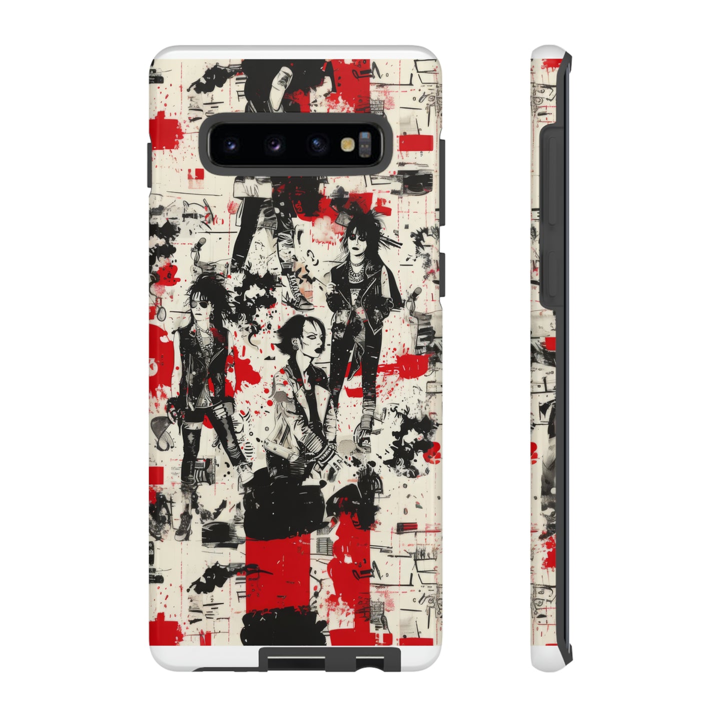 Rock Rebel Grunge-Telefonhülle, schlagfeste Hülle für Trendsetter, künstlerisches Punkrock-Design, robuste Telefonhüllen